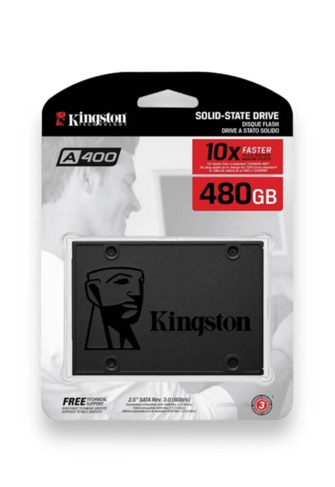 Disco Duro SSD Interno Kingston 480gb Negro Slim A400 480GB