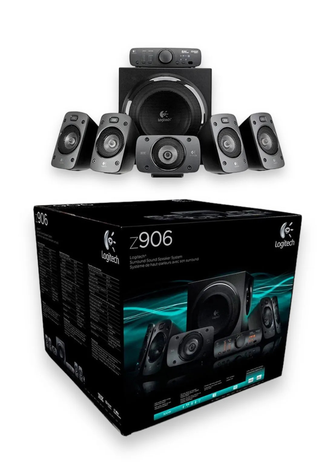 Parlante Z906 Logitech 5.1 Potencia 500W Subwoofer 165W Plug Y Adaptador Bluetooth