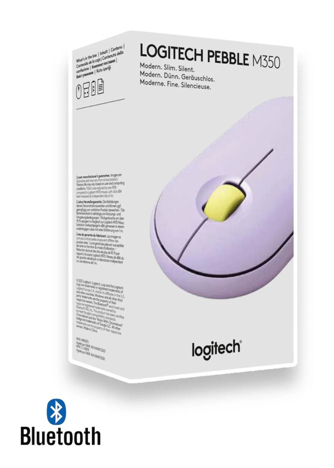 Mouse Logitech Pebble M350 Purpura Tecnología Bluetooth