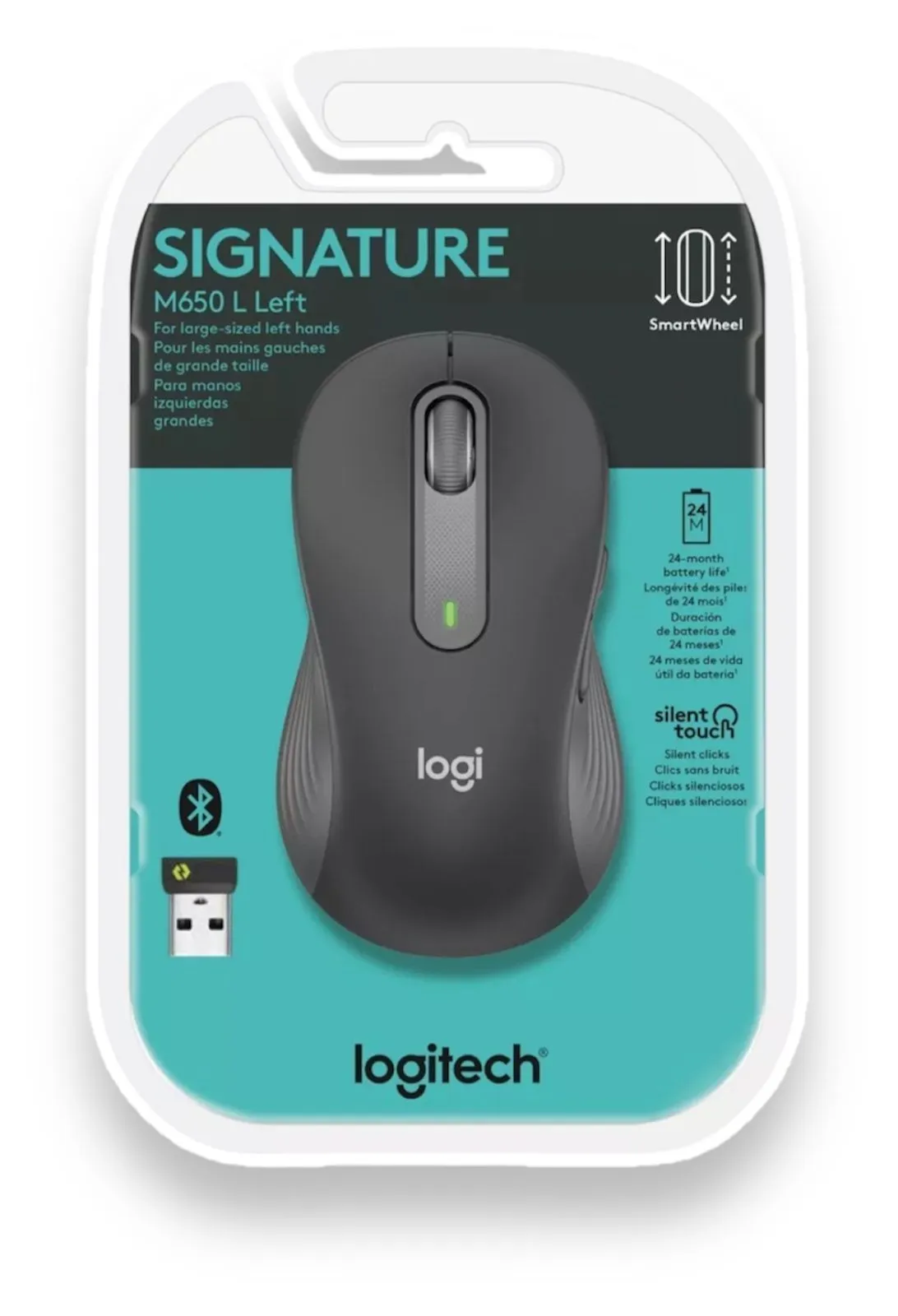 Mouse Inalámbrico M650 L Zurdo Logitech Tecnología Bluetooth Negro