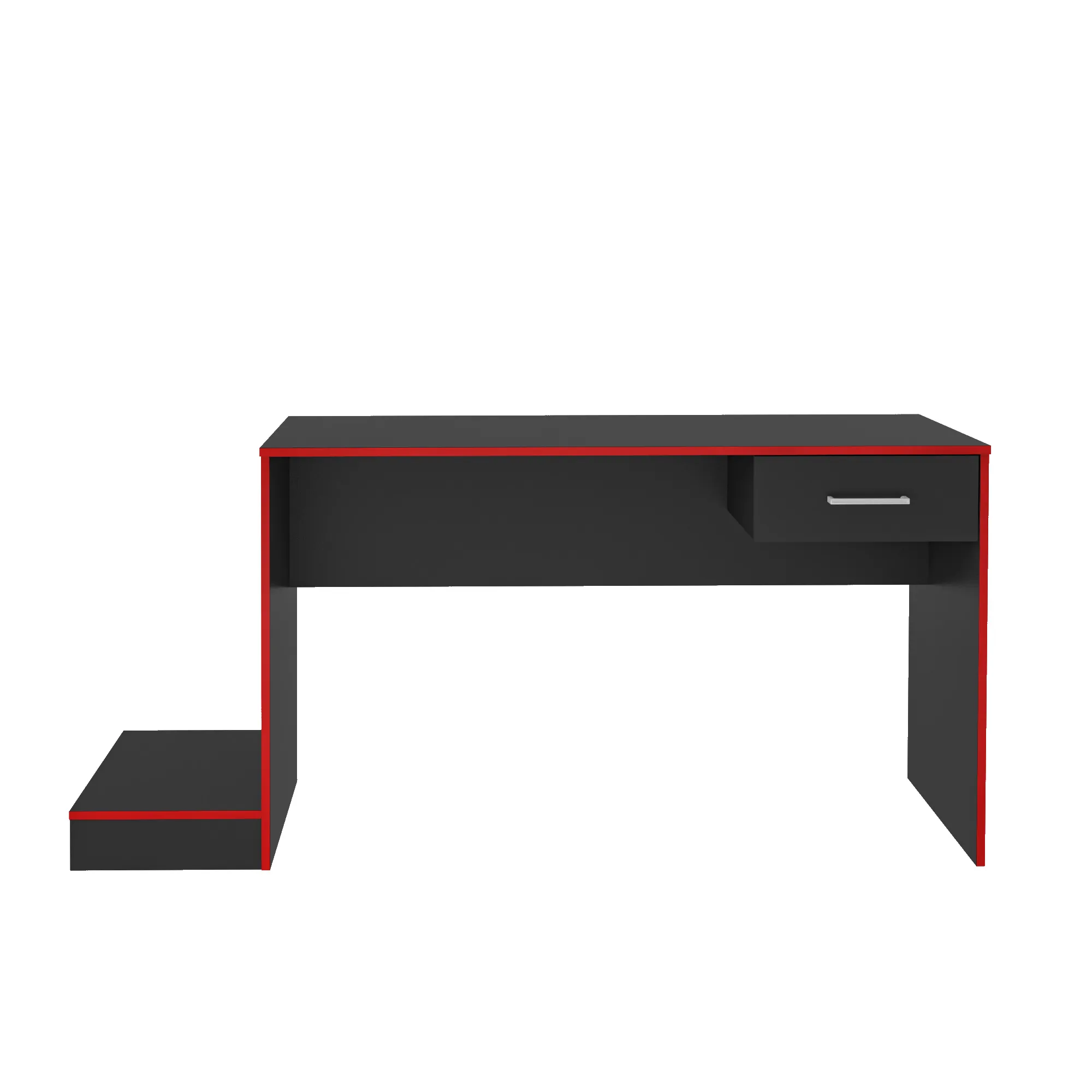Escritorio mesa de computador Gamer en MDP 160 cm Negro con Rojo