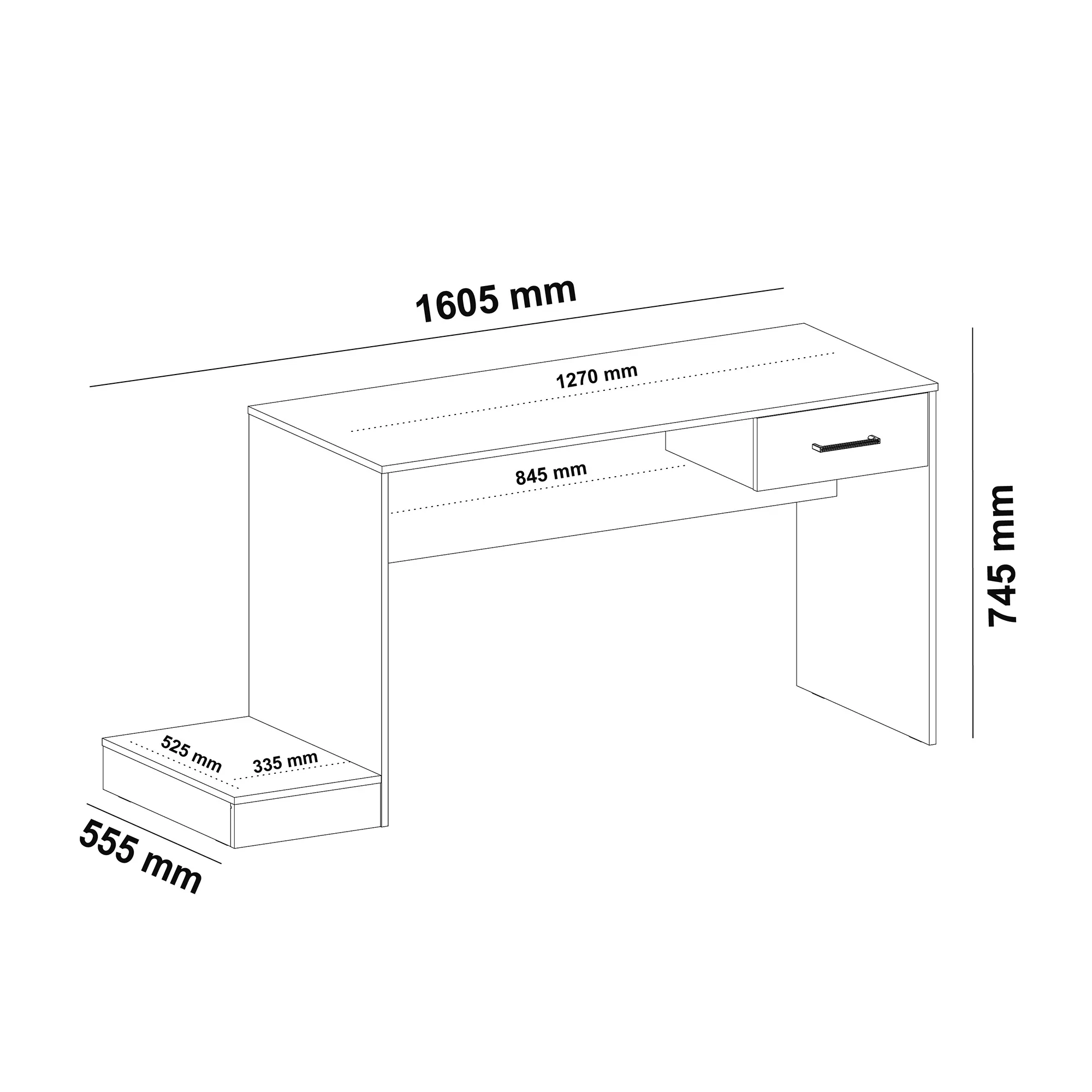 Escritorio mesa de computador Gamer en MDP 160 cm Negro con Rojo