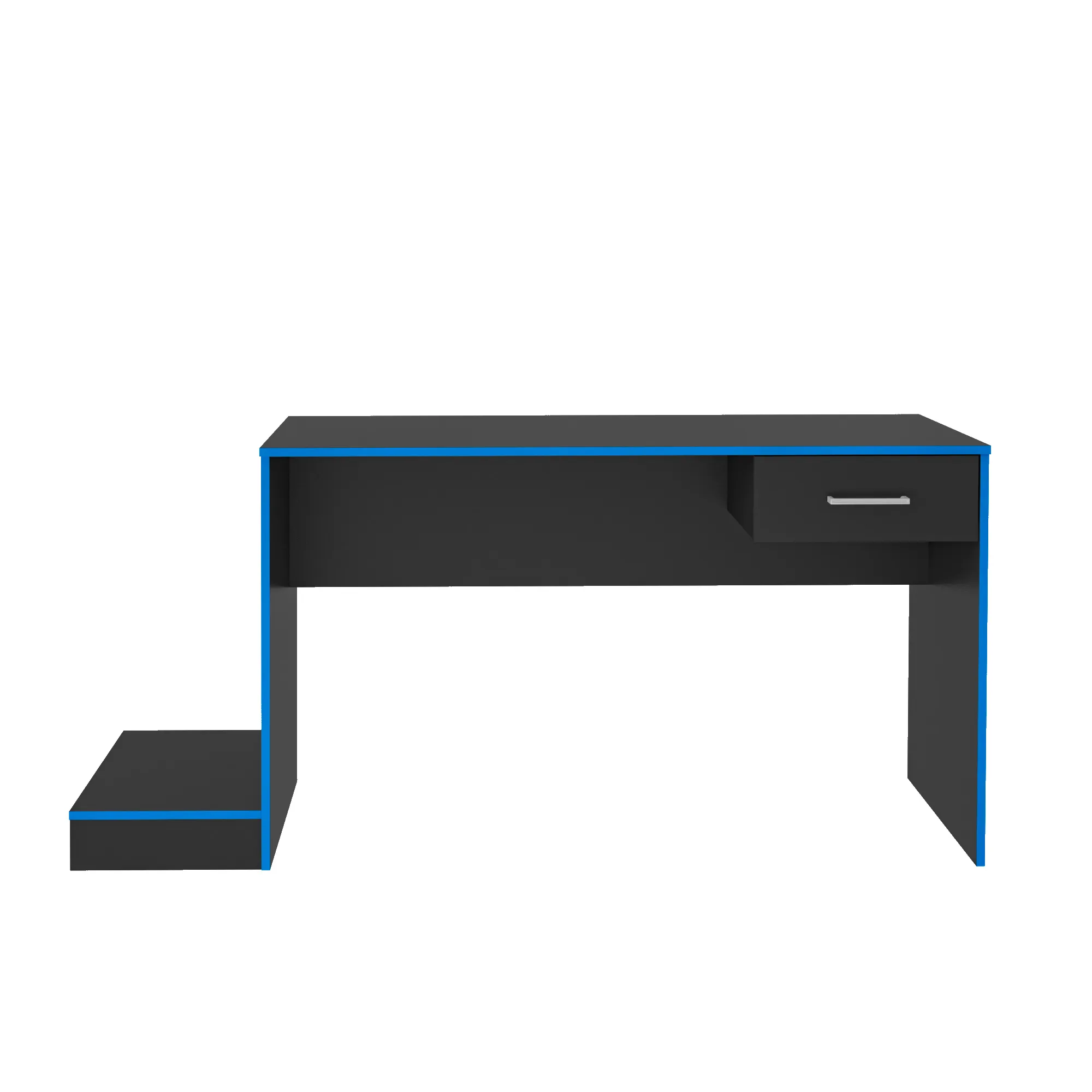 Escritorio mesa de computador Gamer en MDP 160 cm Negro con Azul