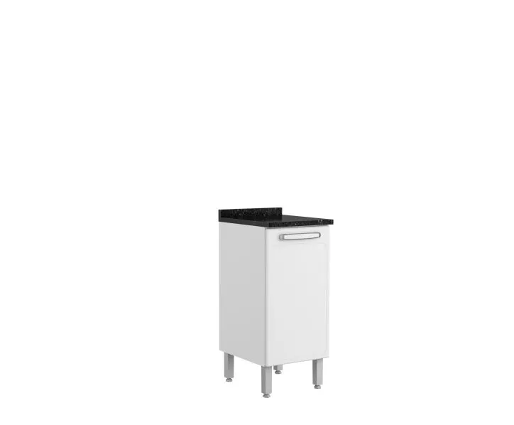 Mueble inferior de cocina en acero 40cm 1 puerta Blanco