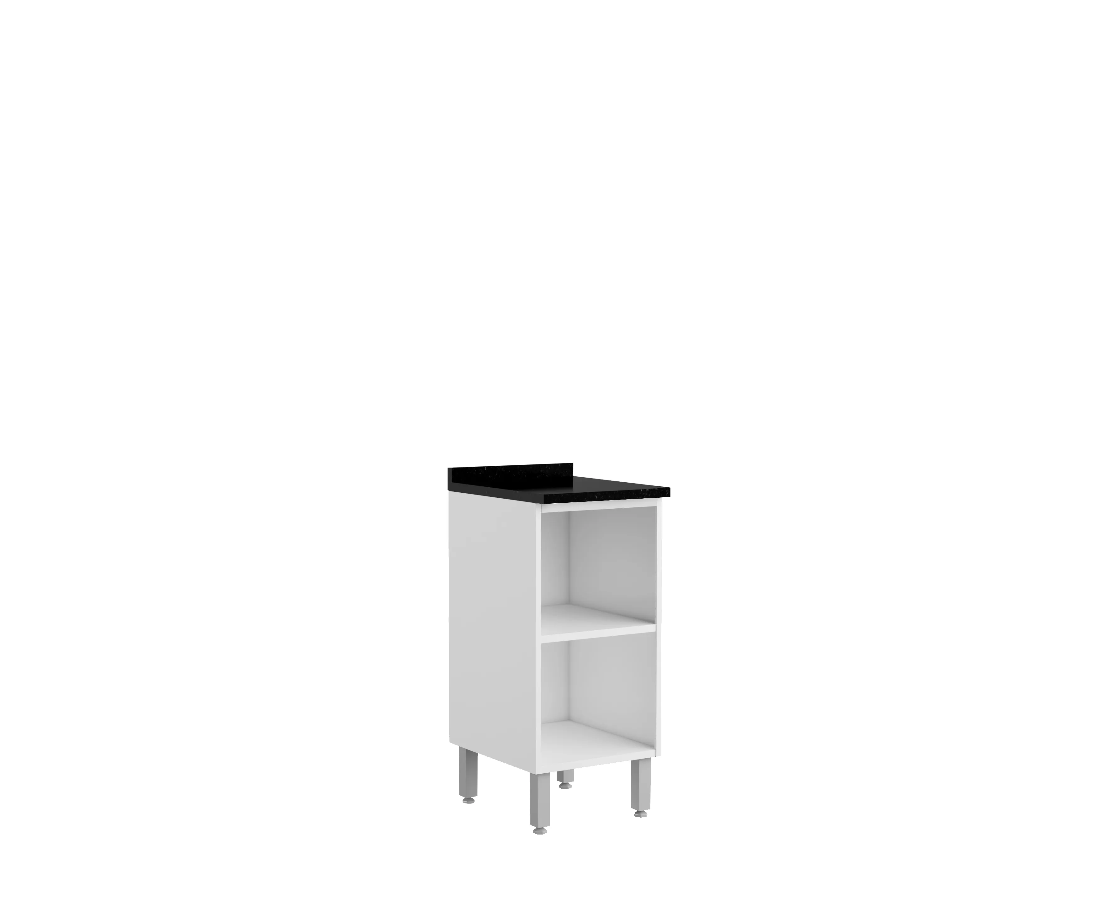 Mueble inferior de cocina en acero 40cm 1 puerta Blanco