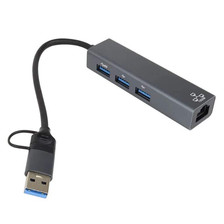 Hub Usb Tipo C Dual Rj45 Base 1000 Lh