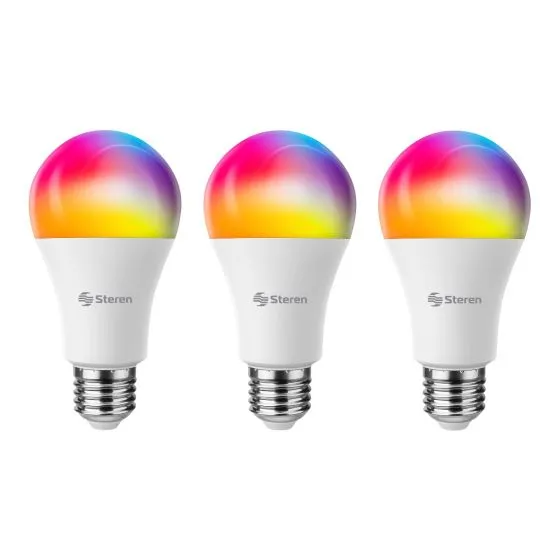 3 Bombillo Led Bluetooth* Rgb+W Multicolor, De 9 W