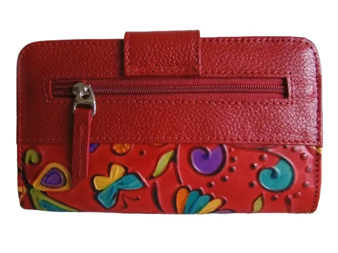 Billetera Para Mujer En Cuero CALZADO GUERREROS CB-002 Rojo Floral