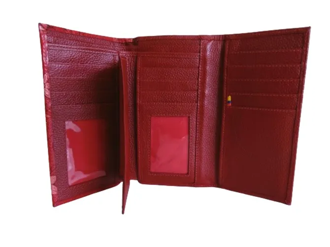 Billetera Para Mujer En Cuero CALZADO GUERREROS CB-004 Rojo Colibrís