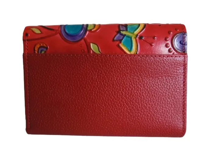 Billetera Mediana Para Mujer CALZADO GUERREROS CB-005 Rojo Floral