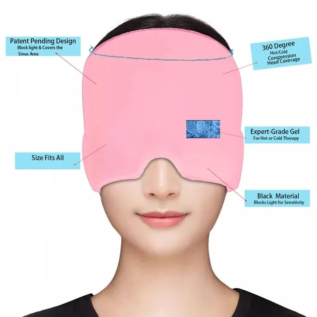 Gorro Mascarilla Gel Frío Caliente Para Dolor Cabeza Migraña