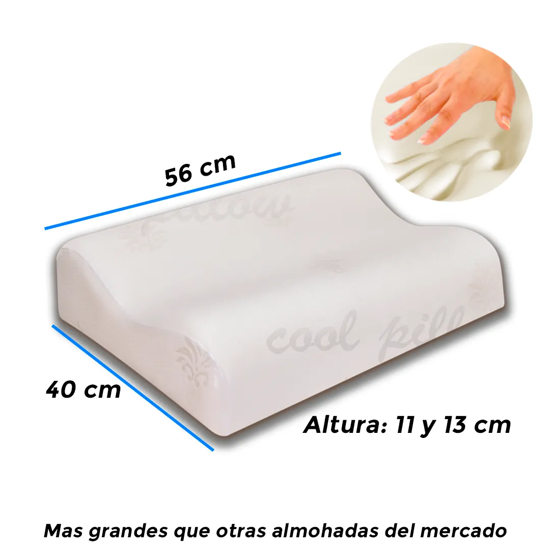 Set de 2 Almohadas Ortopédica Visco-Smart Con Memoria Cervical alta