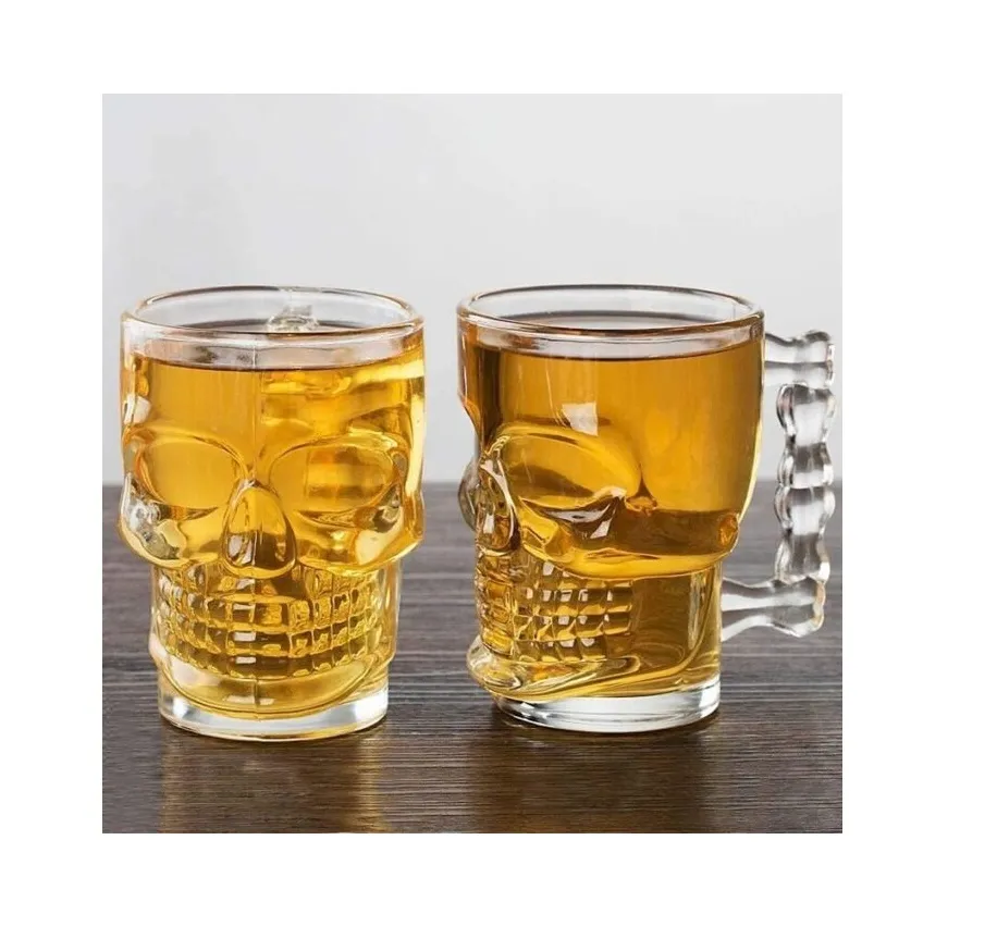 Vaso De Calavera Set X6 Unds En Vidrio De Lujo Para Whisky