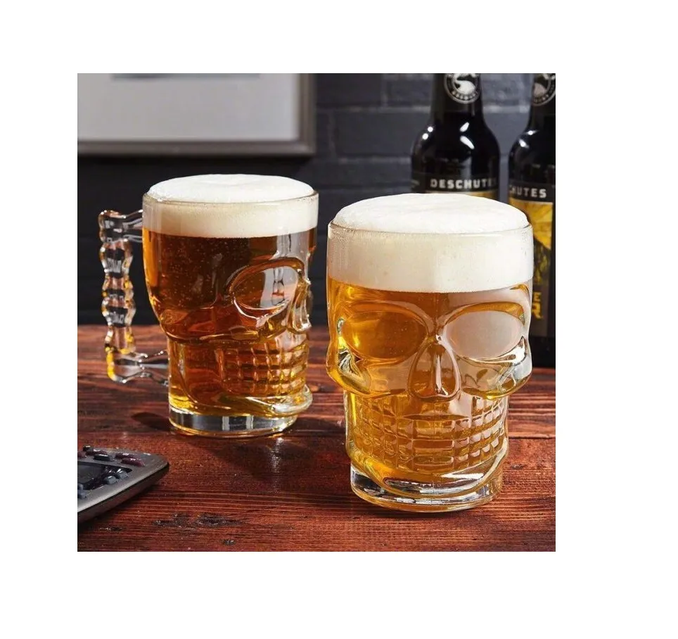 Vaso De Calavera Set X6 Unds En Vidrio De Lujo Para Whisky