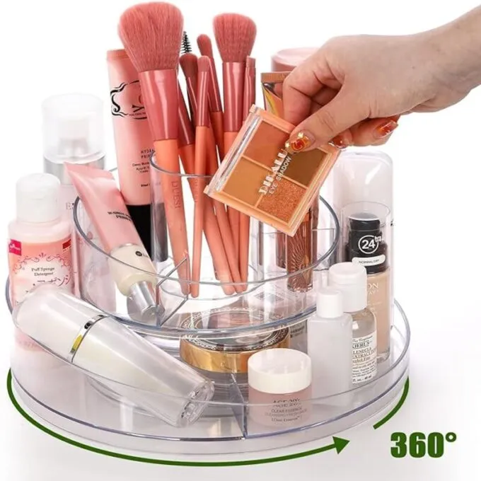 Organizador Maquillaje Multifuncional 1 Nivel Giratorio 360