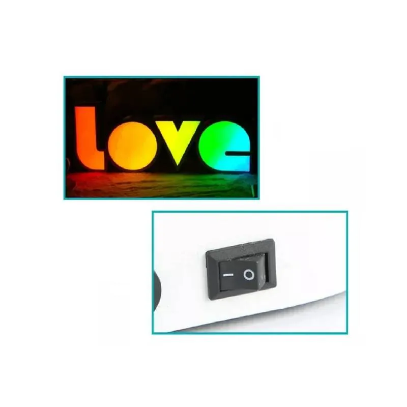 Lampara Decorativa Letrero Love Led Colorida