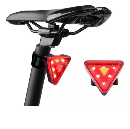 Linterna Triangular Trasera Para Bicicleta Color Rojo