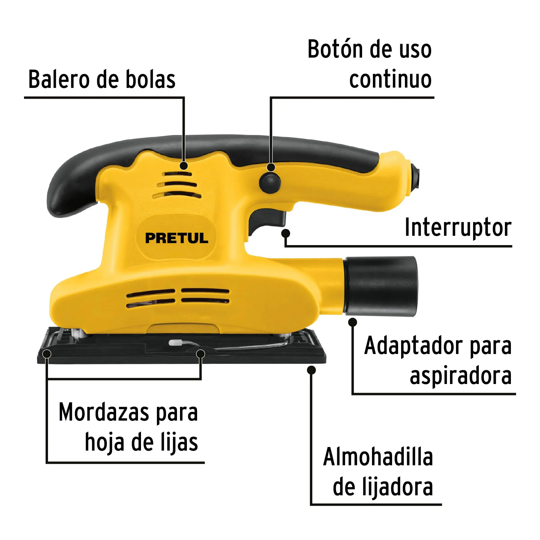 Lijadora Orbital 1/3 Hoja 150 W Pretul