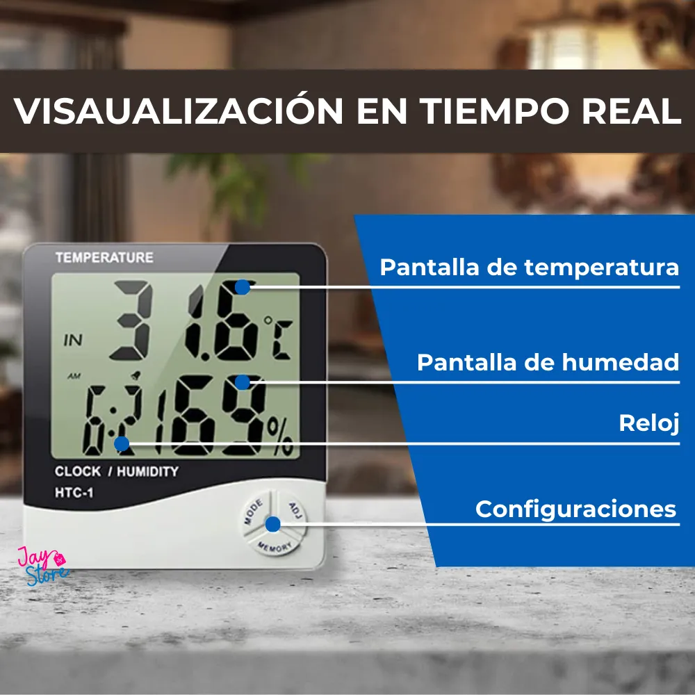 Reloj Termohigrómetro Digital Medidor Temperatura Humedad