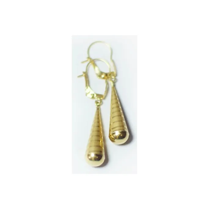 Aretes Candongas Oro 18k Lagrimas o Gotas  1.1 gr 2.5cm 