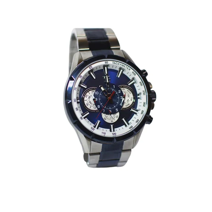 Reloj Yess Caballero Y23038-01 Acero Inoxidable Bicolor Pavonado Azul