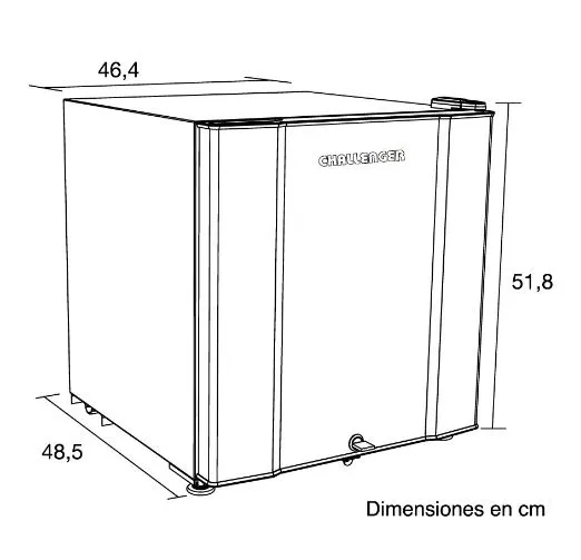 Minibar Challenger gris de 47 Litros Brutos - CR 086