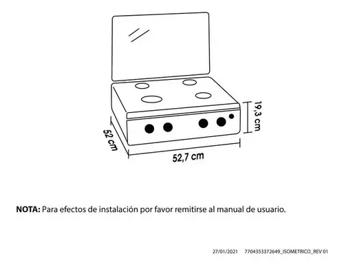 Estufa De Mesa Avellana V Gas Natural Negra Haceb 