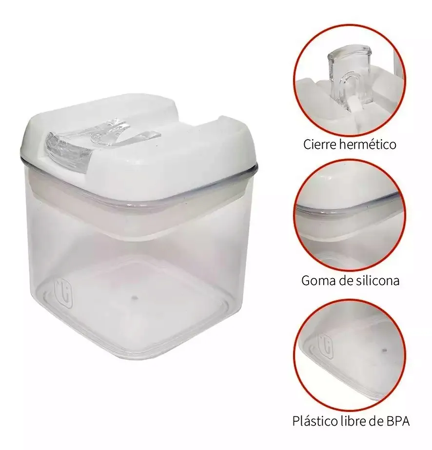 Set De 7 Contenedores Para Cocina Con Tapa Hermética Bpa Fre