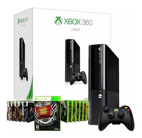 Xbox 360 Slim 5.0+2 Controles Inalambricos+500gb+300Juegos