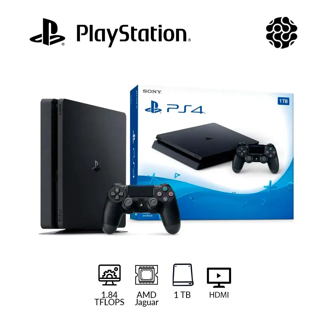 Playstation 4 Slim 1 Tera Usada+2 Controles +Garantia 6 Meses+Forro Controles