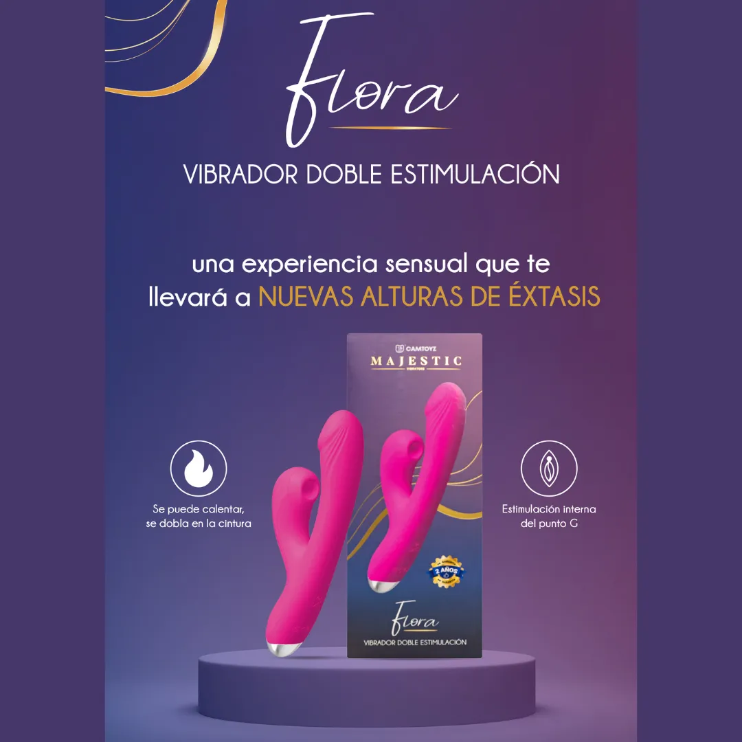 Vibrador Doble Estimulación Con Temperatura Flora