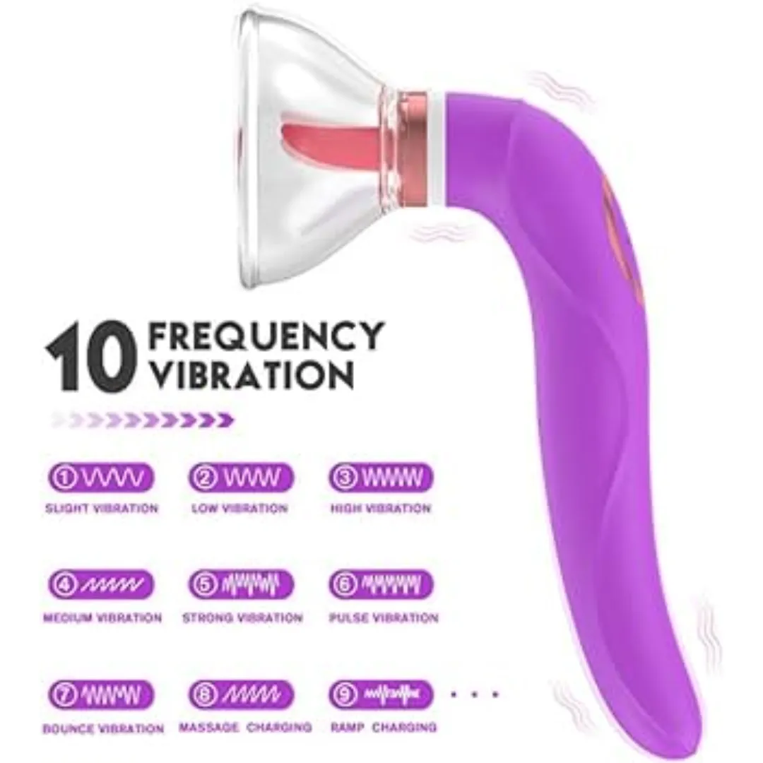 Vibrador con Lengua y Succionador Lickink And Sucking