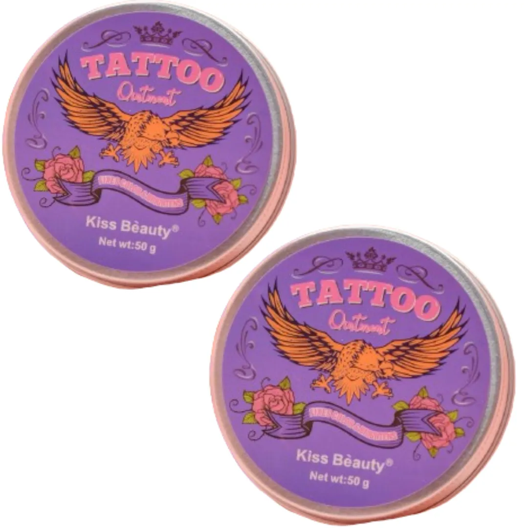  Bálsamo Hidratante para Tatuajes Kiss Beauty 50g X2