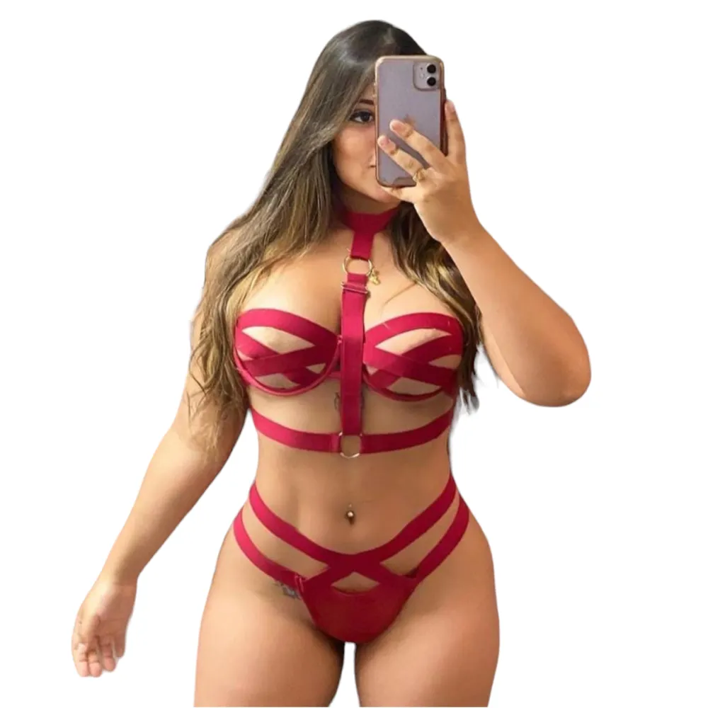 Lenceria Sexy Conjunto Ropa Interior Talla Unica  Red