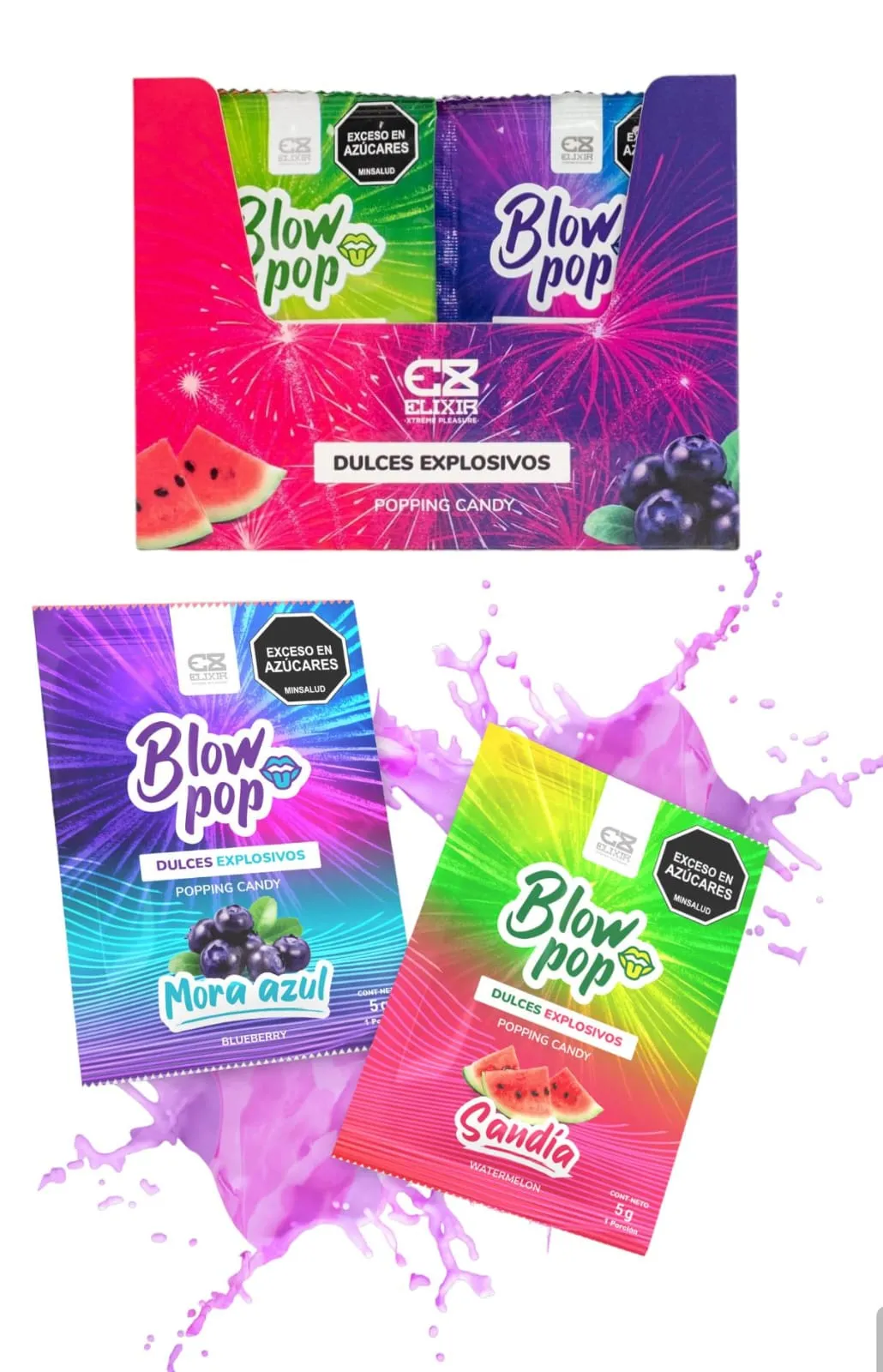 Dulces Explosivos Para Sexo Oral Comestible Quipitos Blow Pop caja*24