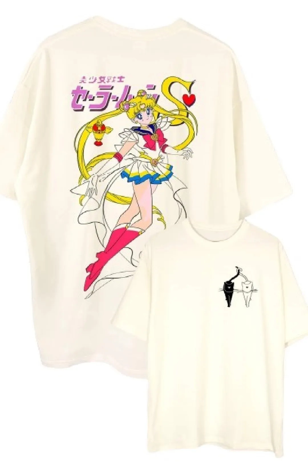 Camistea Oversize Sailor Moon Blanco Hueso
