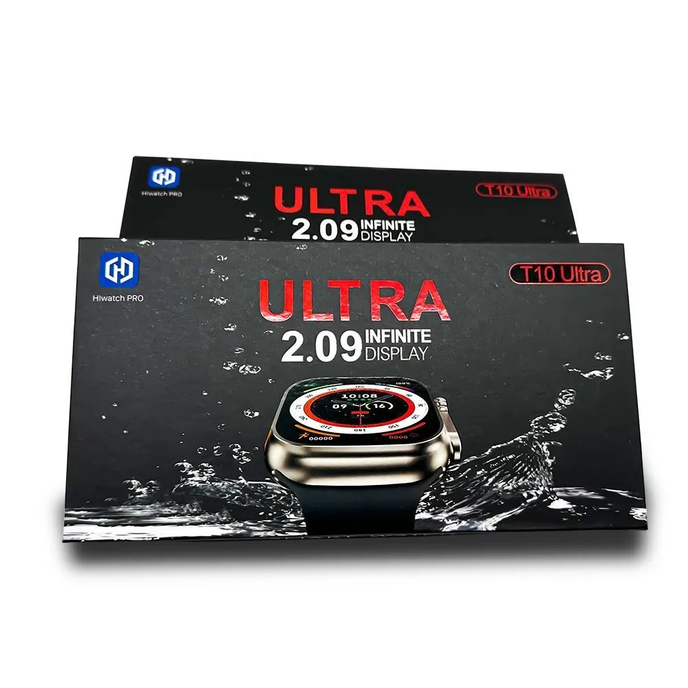 Smartwatch T10 Ultra 2024 Reloj Inteligente Nueva Generacion Negra 2 Pares De Manillas Llamadas Notificaciones Y Mas 