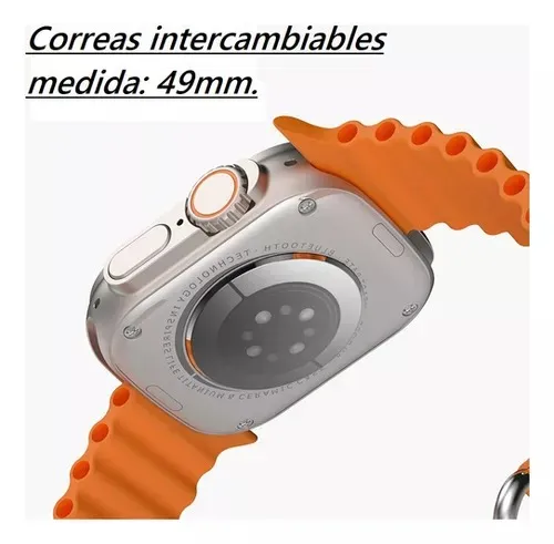 Smartwatch T10 Ultra 2024 Reloj Inteligente Nueva Generacion Negra 2 Pares De Manillas Llamadas Notificaciones Y Mas 