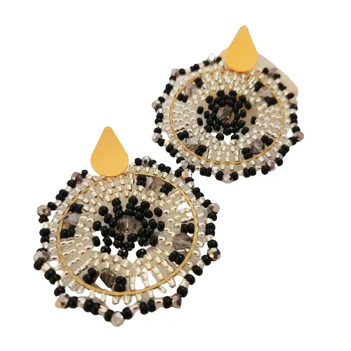 Maxi Aretes Negros en Mostacilla 