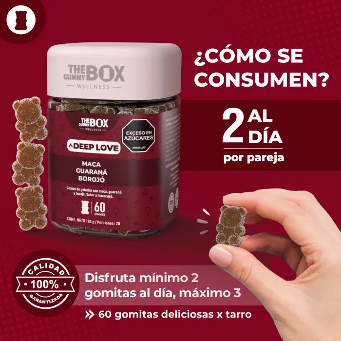 The Gummy Box Deep Love Maca+ Guaraná + Borojo x 3 Uds