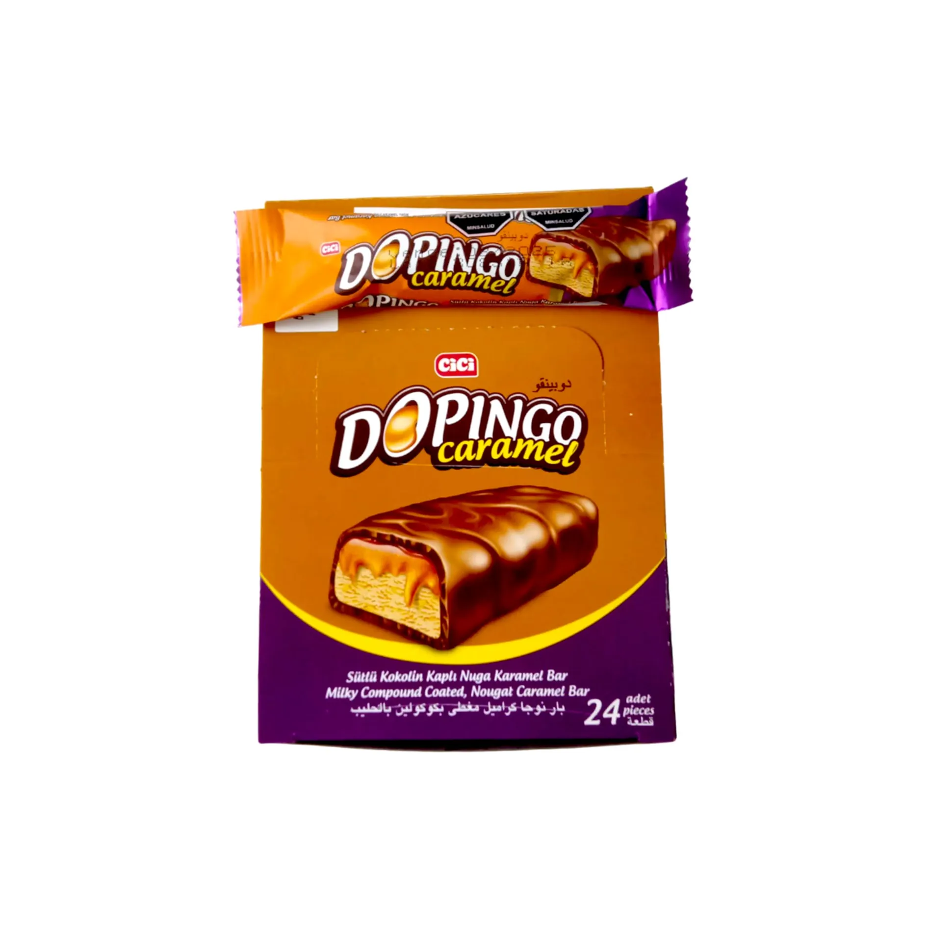 Barra Chocolate Eco Dopingo Caramelo Elvan X24unds