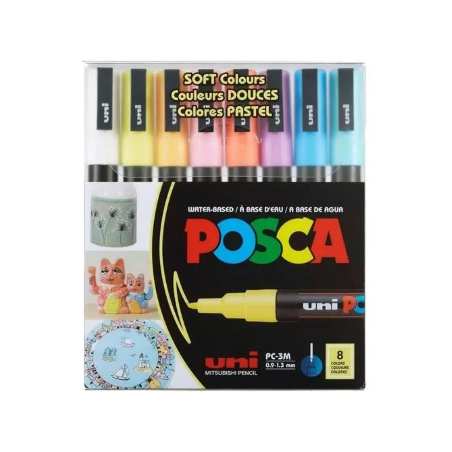 Marcador Uni Posca Pastel Pc3m Pack 8 Colores Soft Colors