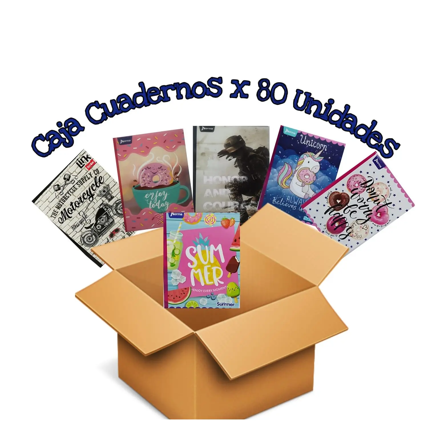 Caja de cuadernos Summer x 80 unidades