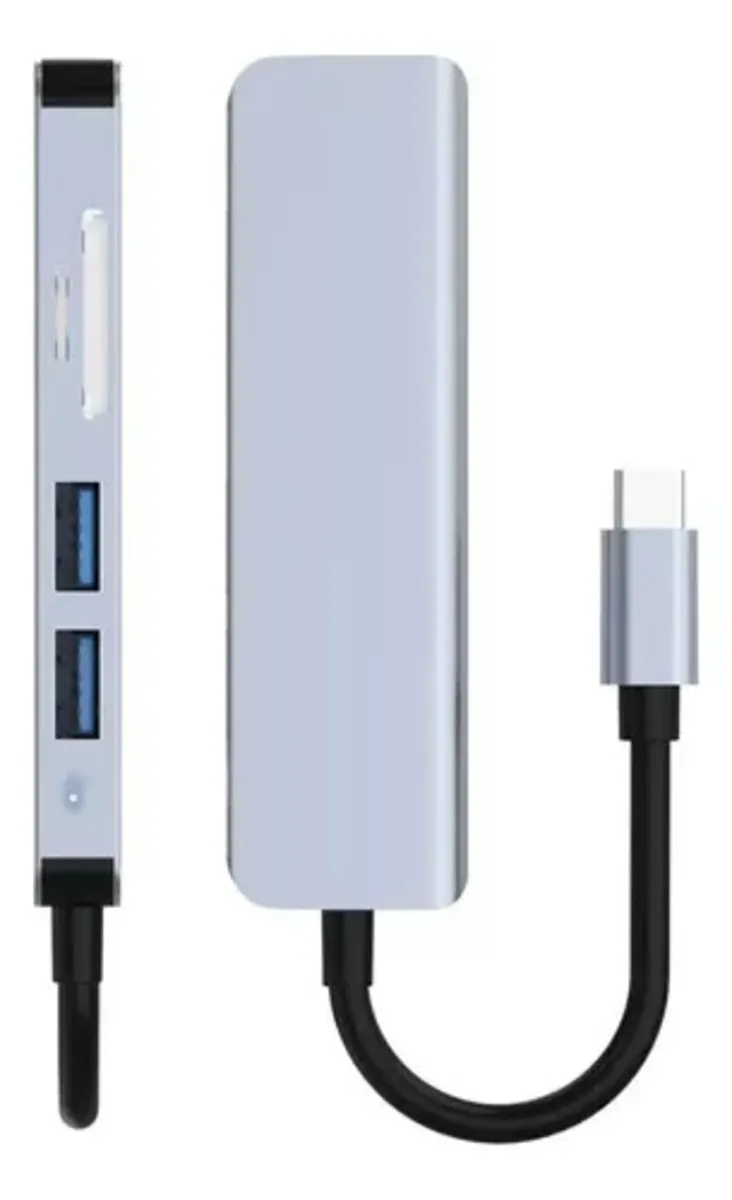 Convertidor Adaptador 5 In 1 Tipo C Usb 3.0 Micro Sd Y Sd