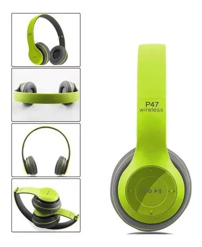 Diadema Audífonos Over-ear Bluetooth Inalámbrico P47 Verde