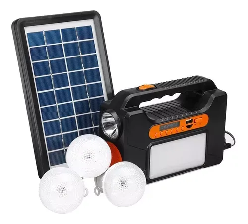 Kit Panel Solar Parlante Cargador Usb Lampara Linterna Fm