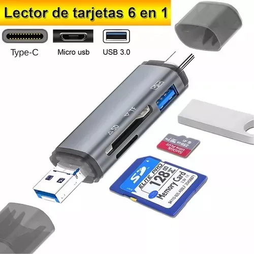 Lector De Tarjetas 3 En 1 Memoria Usb C Adaptador Otg Usb