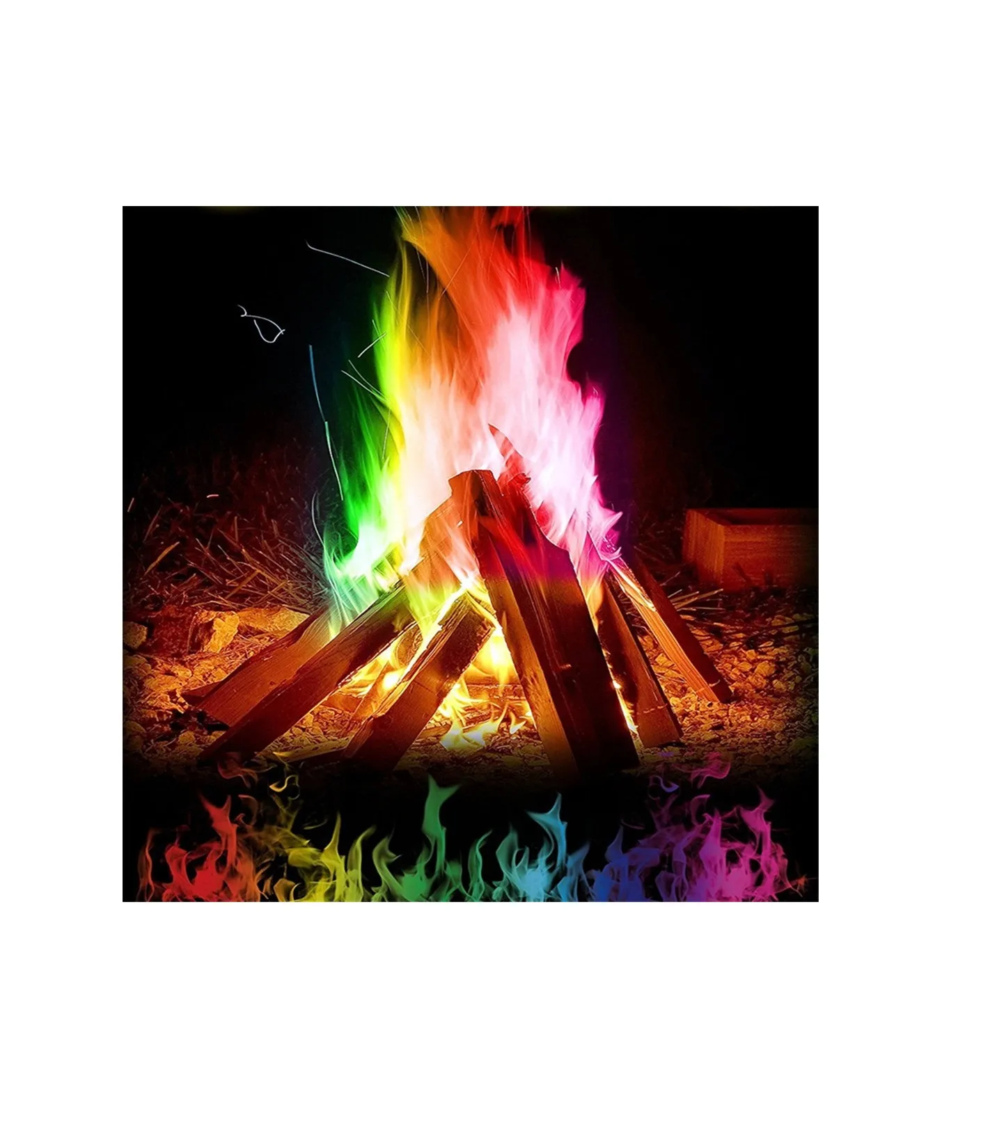 Polvo Fuego Magico Fogata Llamas De Colores Arcoiris 25g