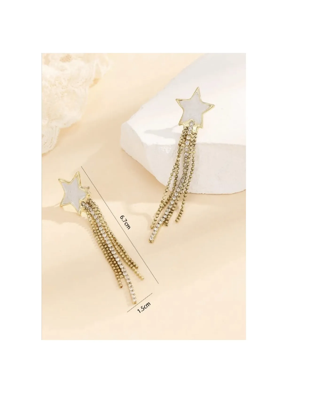 Aretes Estilo Estrella Fugaz Elegante Femenino Plateado