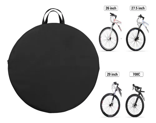 Funda Bolsa Protectora Llanta Rueda Rin Bicicleta Bolsillo Negro